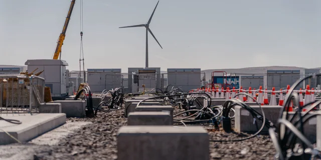 Real photograph from the construction of the Coalburn 1 battery project in Scotland
